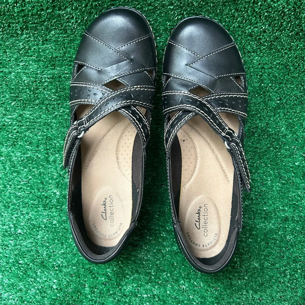 Clarks Collection Cheyn Madi Black Leather Loafers Shoes Womens 8 M 260656493080